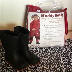 Tuffo Muddy Buddy play suit AND rain boots